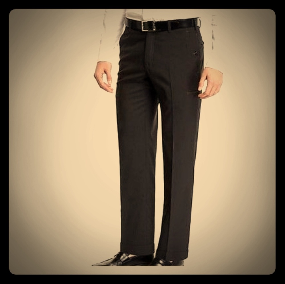 Kenneth Cole Reaction black flat front dress pants